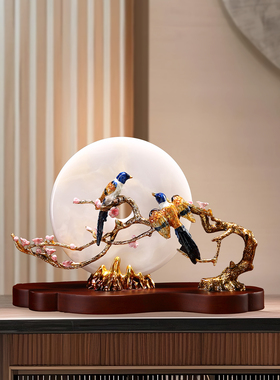 珐琅彩喜上眉梢平安扣吉祥摆件