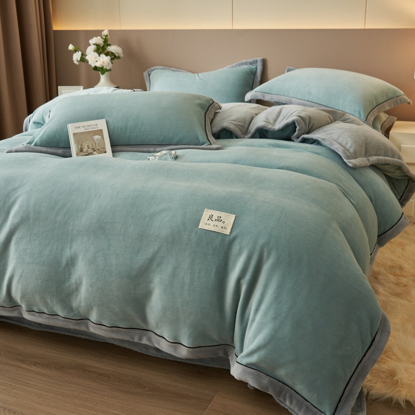 冬季牛奶绒被套单件加厚保暖珊瑚绒加绒被罩180x220床单三四件套,淘宝优惠券,粉丝福利购,淘宝优惠卷