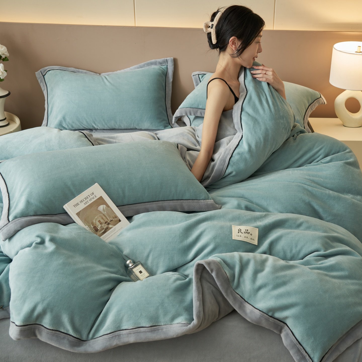 冬季牛奶绒被套单件加厚保暖珊瑚绒加绒被罩180x220床单三四件套,淘宝优惠券,粉丝福利购,淘宝优惠卷