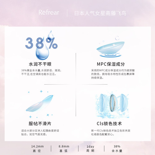 清仓断码促销】日本BIJOU美瞳日抛10片自然混血彩色隐形近视眼镜-图3