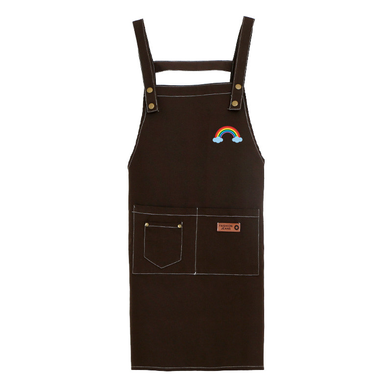 帆布围裙薄款定制logo印字夏天超薄防油污奶茶店餐厅服务员工作服