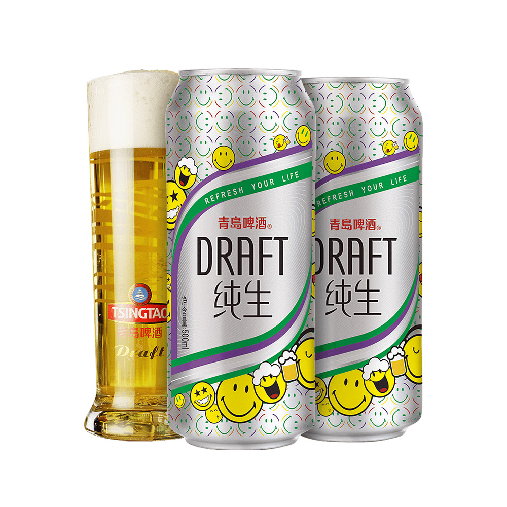 青岛啤酒纯生500ml*18罐青岛啤酒官方店同仓发货包邮
