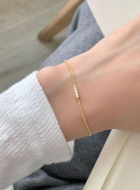 S925纯银镶钻排钻手链女款轻奢高