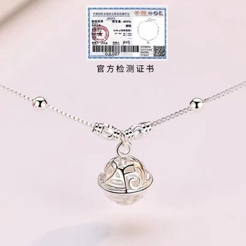 s925 sterling silver palace bell anklet feminine high-end anklet bell 2023 ຮູບແບບໃຫມ່ trendy light luxury foot accessories