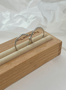 纯银素圈戒指冷淡风小众设计高级感轻奢s925开口食指指环时尚个性