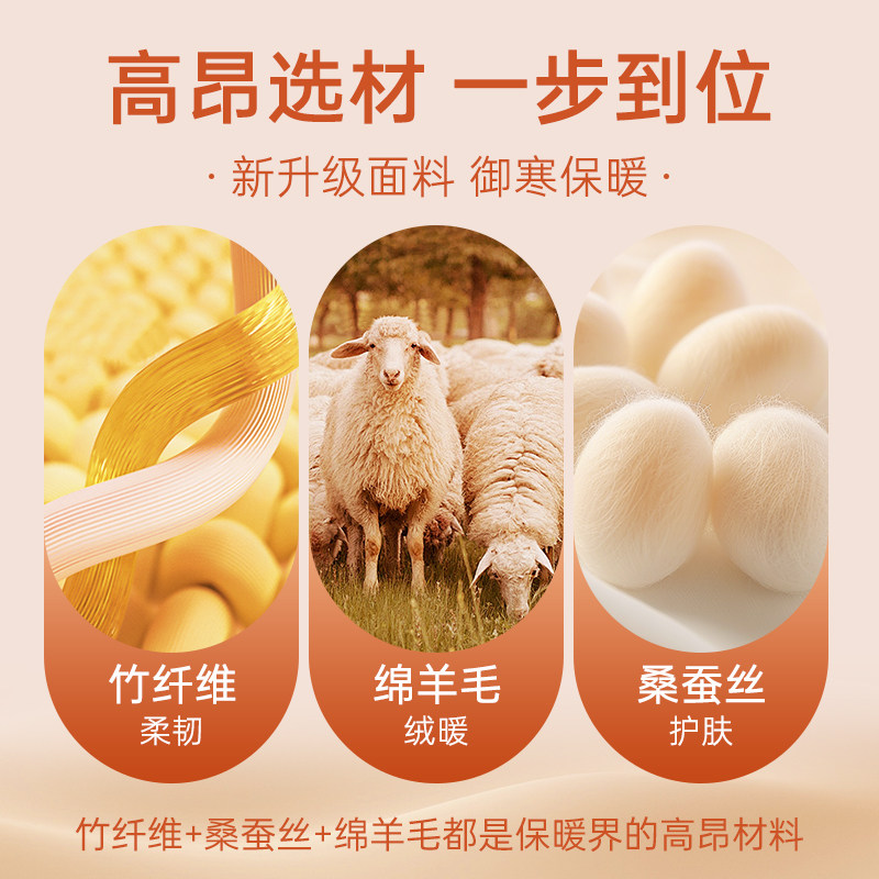 CarreKenbt桑蚕丝女士保暖内衣加厚发热德绒冬季羊毛保暖衣女套装,淘宝优惠券,粉丝福利购,淘宝优惠卷