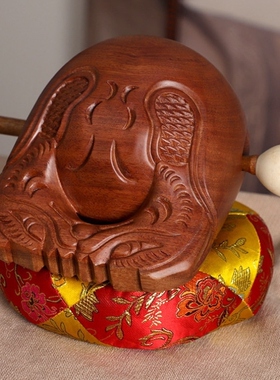 实木打击乐器台湾紫檀木木鱼老式家用客厅摆件桂柚木木鱼雕刻工艺