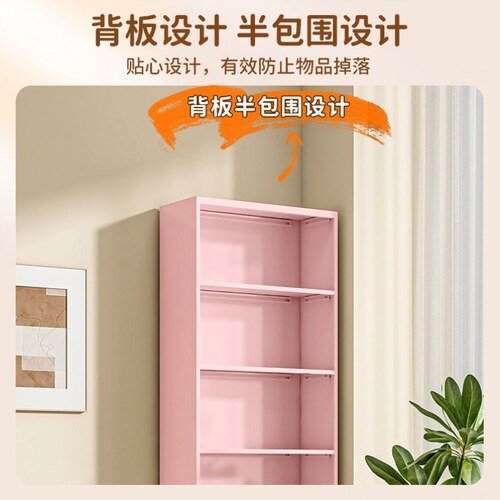 钢制书架一体靠墙儿童家用夹缝书柜立柜简易落地收纳柜铁艺置物架 - 图1