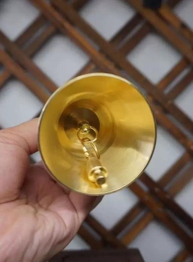黄铜铃铛纯铜超响声大小号风铃光面入户大门中式家居装饰挂件摆件