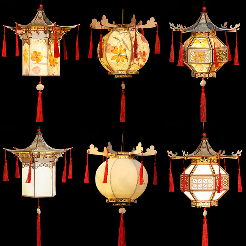 2026新年元旦灯笼diy手工制作材料非遗马年手提发光花灯 古风装饰 - 图1