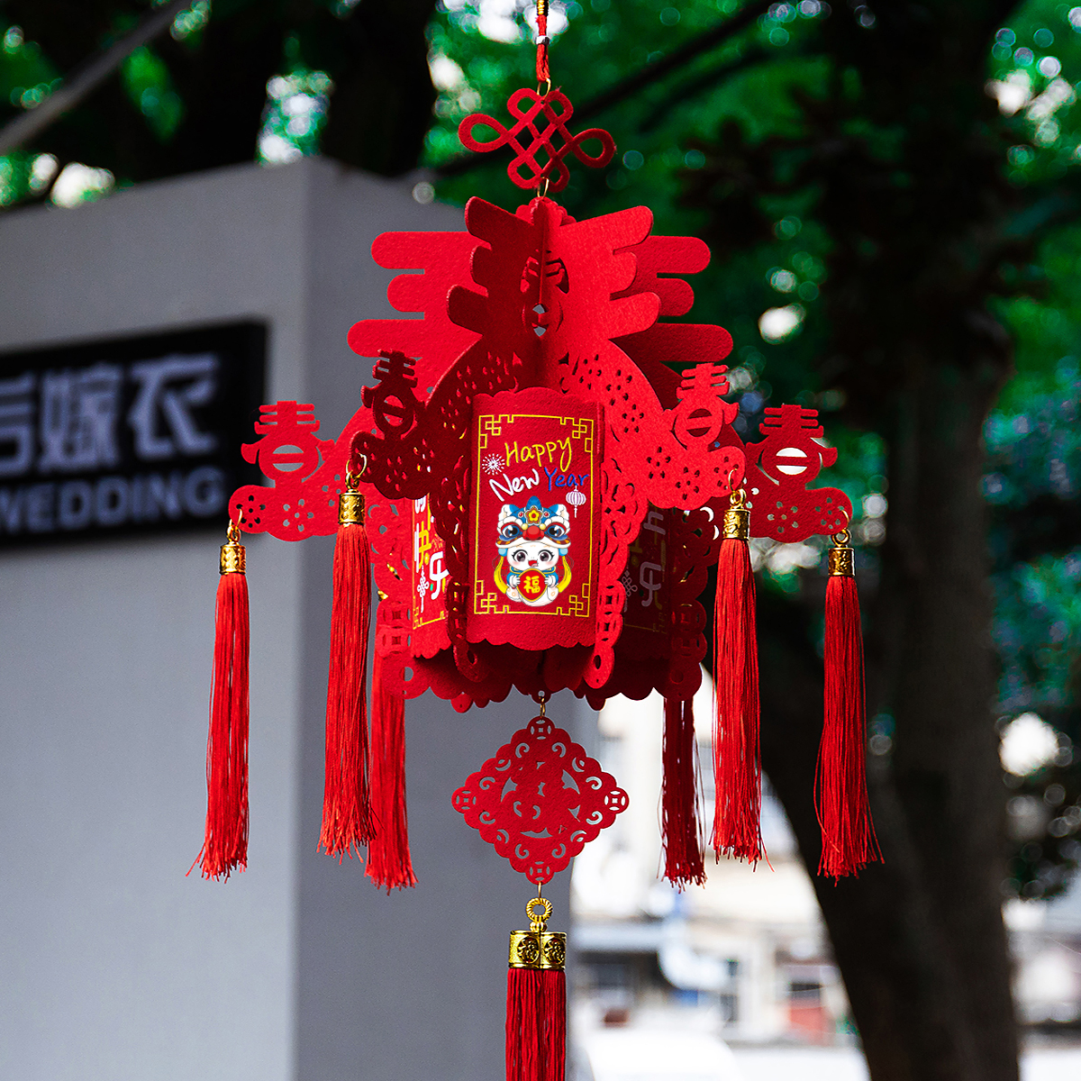 2025新年元旦红灯笼挂饰春节过年室内装饰布置小挂件商场学校宫灯