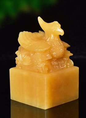 天然玉石龙凤印章摆件招财送礼