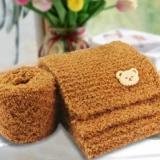 Коралловый плетеный клубок пряжи ручной работы, шарф, набор материалов для друга, с медвежатами, «сделай сам»