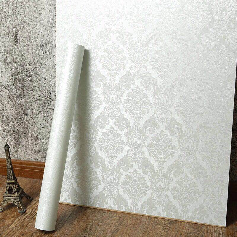 中高端背胶自粘墙纸加厚PVC防水简约欧式纯色壁纸温馨卧室墙贴纸