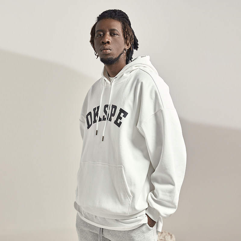 欧美高街国潮灰色美式男潮加绒卫衣 dksp卫衣