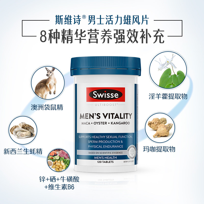 进口swisse雄风片男性粉淫羊藿补品 careplus海外玛咖提取物