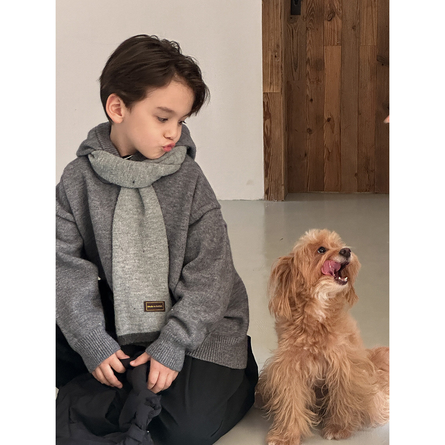 虾酱麻麻男童连帽毛衣秋冬装2025新款男孩洋气加厚保暖儿童针织衫,淘宝优惠券,粉丝福利购,淘宝优惠卷