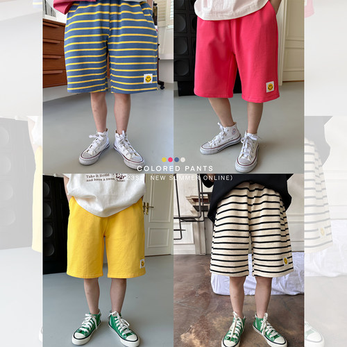 虾酱麻麻男童短裤夏季2025新款薄款宝宝休闲儿童装六分运动裤子潮 - 图2