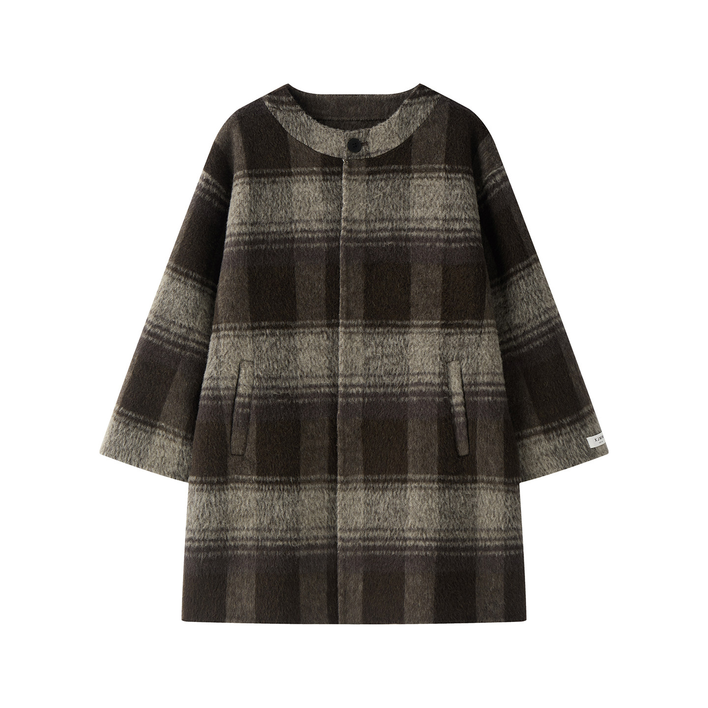 虾酱麻麻男童双面羊毛大衣冬季2025新款男孩洋气格子儿童保暖外套,淘宝优惠券,粉丝福利购,淘宝优惠卷