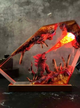 哥斯拉原子呼吸灯Godzilla Monster Resin Lamp怪兽吐息树脂灯