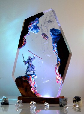 跨境指环王魔戒树脂灯Wizard resin lamp灰袍巫师甘道夫树脂摆件