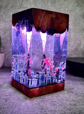 跨境哥斯拉环氧树脂灯Resin Gift Lamp个性原子呼吸怪兽树脂灯