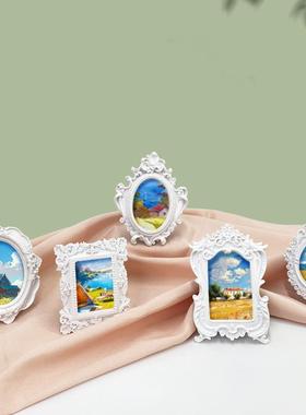 跨境ins拍照小道具维多利亚风轻奢复古树脂摆件欧式迷你相框摆台