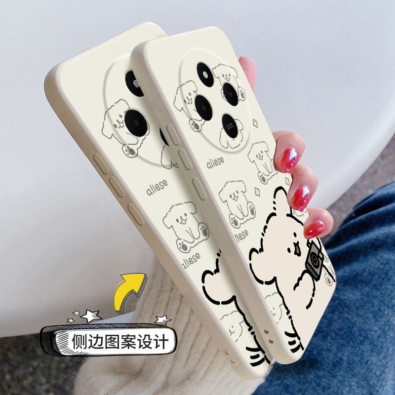 适用小米红米14r手机壳液态硅胶Redmi14R保护套拍照小狗Xiaomi14R卡通可爱男女款十四R镜头全包防摔
