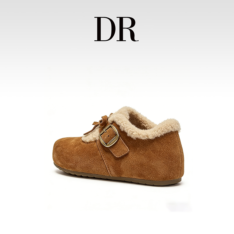 DR官方正品2025年冬季单鞋休闲搭扣低跟浅口平底青年圆头时尚舒适,淘宝优惠券,粉丝福利购,淘宝优惠卷