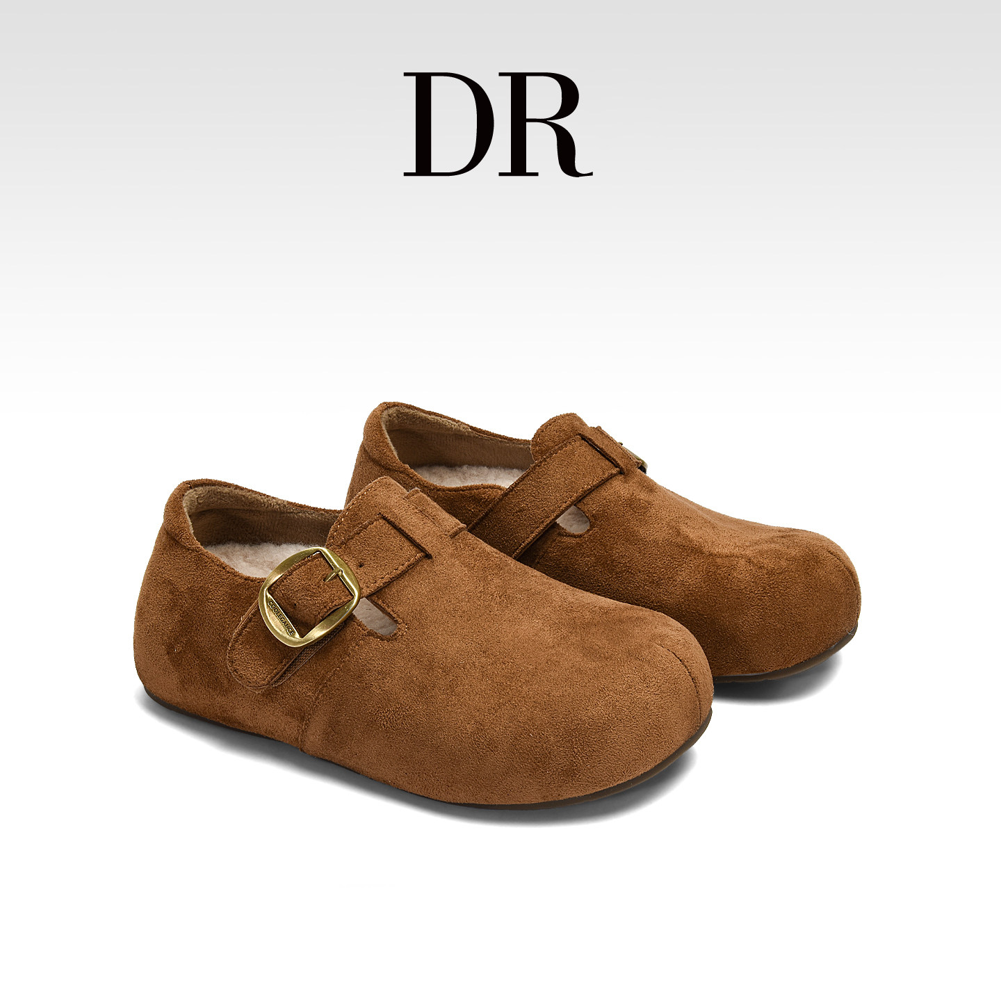 DR官方正品真皮复古全包搭扣勃肯鞋女2026春季休闲平底圆头豆豆鞋,淘宝优惠券,粉丝福利购,淘宝优惠卷