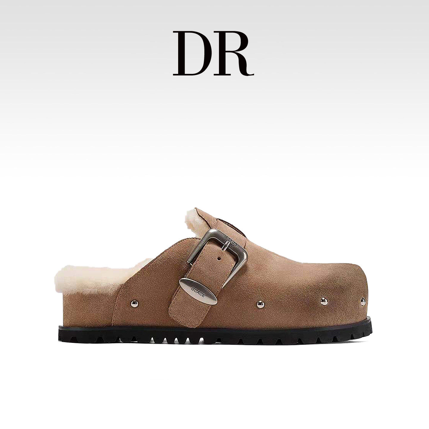 DR官方正品铆钉勃肯厚底勃肯鞋女外穿增高加绒毛毛鞋包头拖鞋女鞋,淘宝优惠券,粉丝福利购,淘宝优惠卷