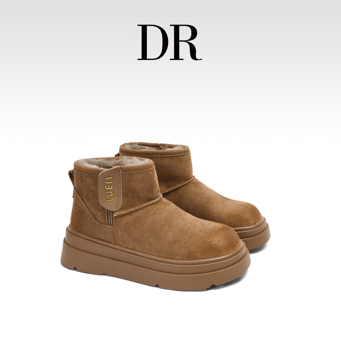 DR官方正品真皮厚底加绒保暖雪地靴女2025冬增高防滑加厚东北棉鞋 - 图3