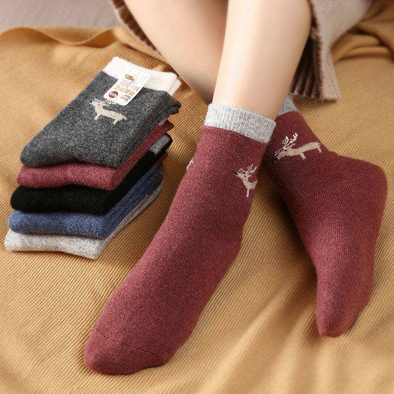 舒适休闲超厚新款冬季情侣羊毛袜子 希贝莎短袜/打底袜/丝袜/美腿袜