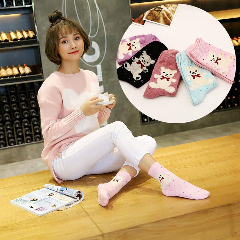 舒适休闲冬季中筒圣诞袜保暖袜子 希贝莎短袜/打底袜/丝袜/美腿袜