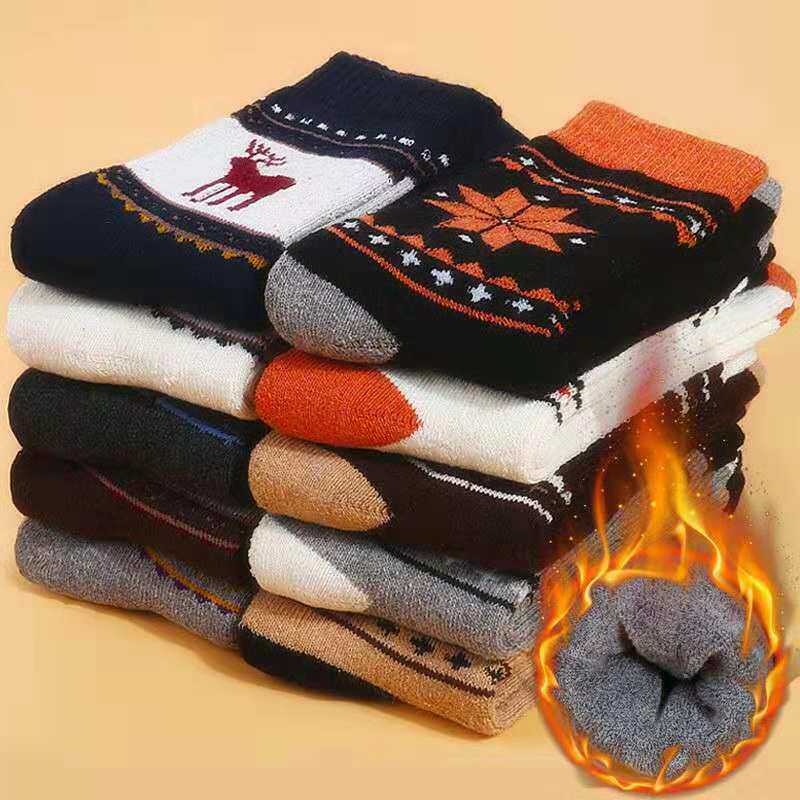 舒适休闲男士加绒加厚长筒毛圈袜子 希贝莎短袜/打底袜/丝袜/美腿袜