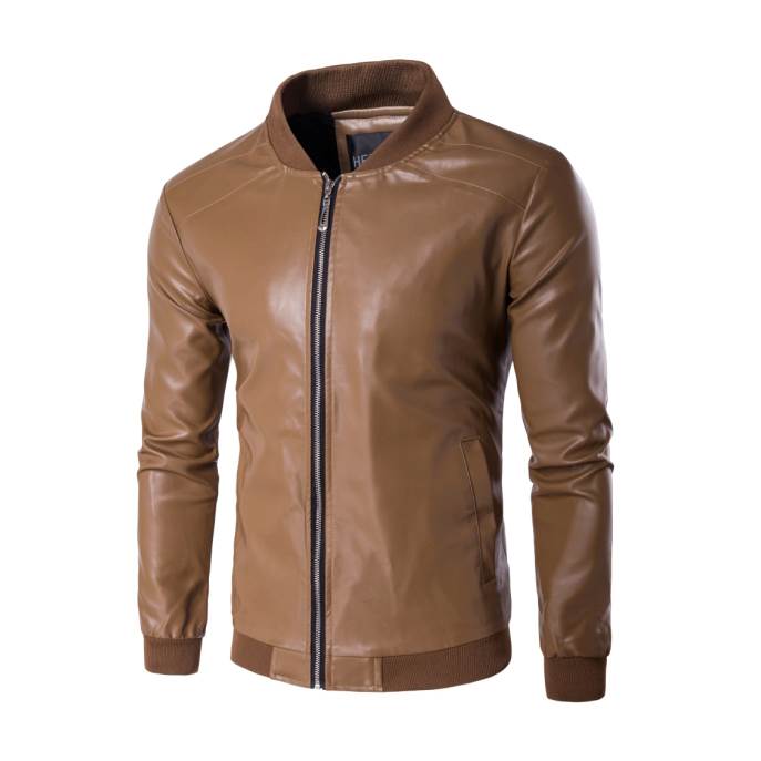 男人皮衣夹克Man leather jacket men jackets winter coat-图1