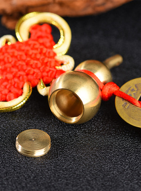 若福五帝钱门对门铜葫芦挂件