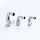 Double compression type pipe fittings reducing diameter 90 degree elbow
