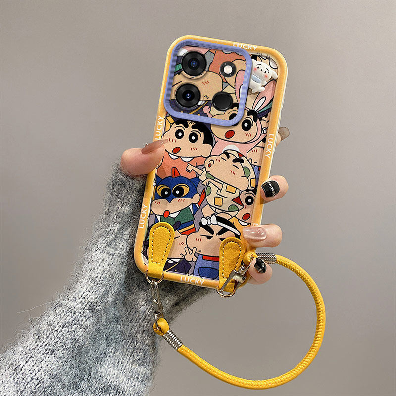 库洛米适用Tecno Pop7pro手机壳可爱潮流少女tecon小新创意卡通p0p7pro保护套tecmo pop7por米奇硅胶手绳传音 - 图2