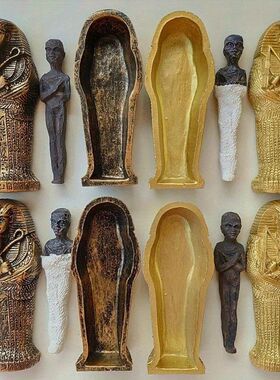 Ancient Egyptian Egypt Coffin With Mummy Figurine Resin Craf