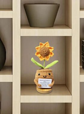 1PC Positive Energy Heart Flower Hand-woven Dolls Home Room