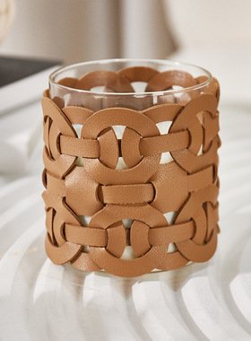 Mspirit 艺术无火香薰玻璃皮革香氛蜡烛酒店样板间客厅卧室售楼处