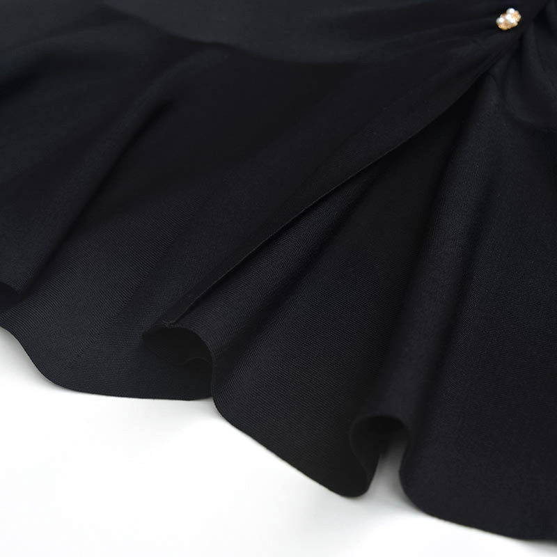 针织秋装新款v领羊腿袖气质连衣裙 裙踪魅影连衣裙