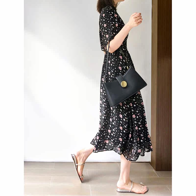 碎花连衣裙2020夏季新款雪纺裙子 裙踪魅影连衣裙