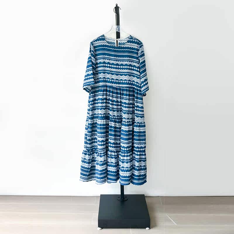 蕾丝印花气质2020年夏季新款连衣裙 裙踪魅影连衣裙