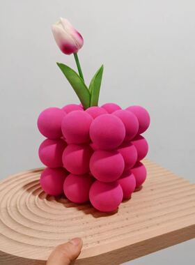 原创设计师小众现代简约艺术3D立体几何装饰摆件克莱因蓝小球魔方