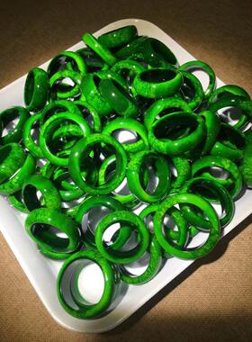 清宫文化植物萃取呛色 满绿满花扎角虬色戒圈 小众男女戒圈跑环