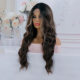 2024 hot selling front lace wig for women with long hair, medium parting, long curly hair, big waves, full head cover, Front lace wig
