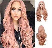 Wig Europe and America Cross-border New Peach Hair Fiber Wig Rose Mesh wig Cross-border microcurly hair