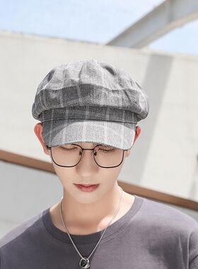 复古英伦八角帽男潮日系